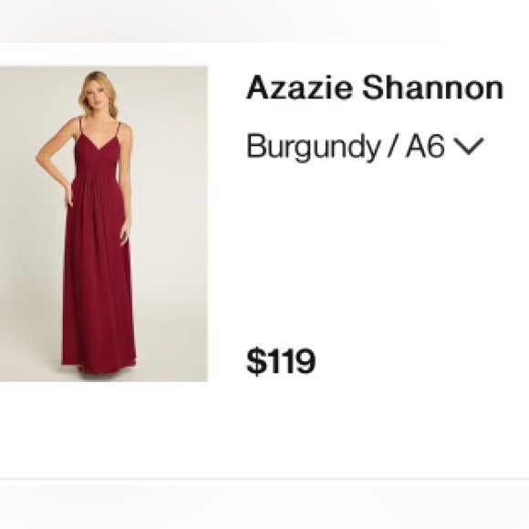 Azazie Shannon Dress Size 6 (A6) Burgundy - Picture 2 of 5